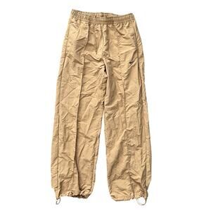 Nike Women’s Parachute Pants Yellow Nylon Joggers Swoosh Size M Lightweight Y2K